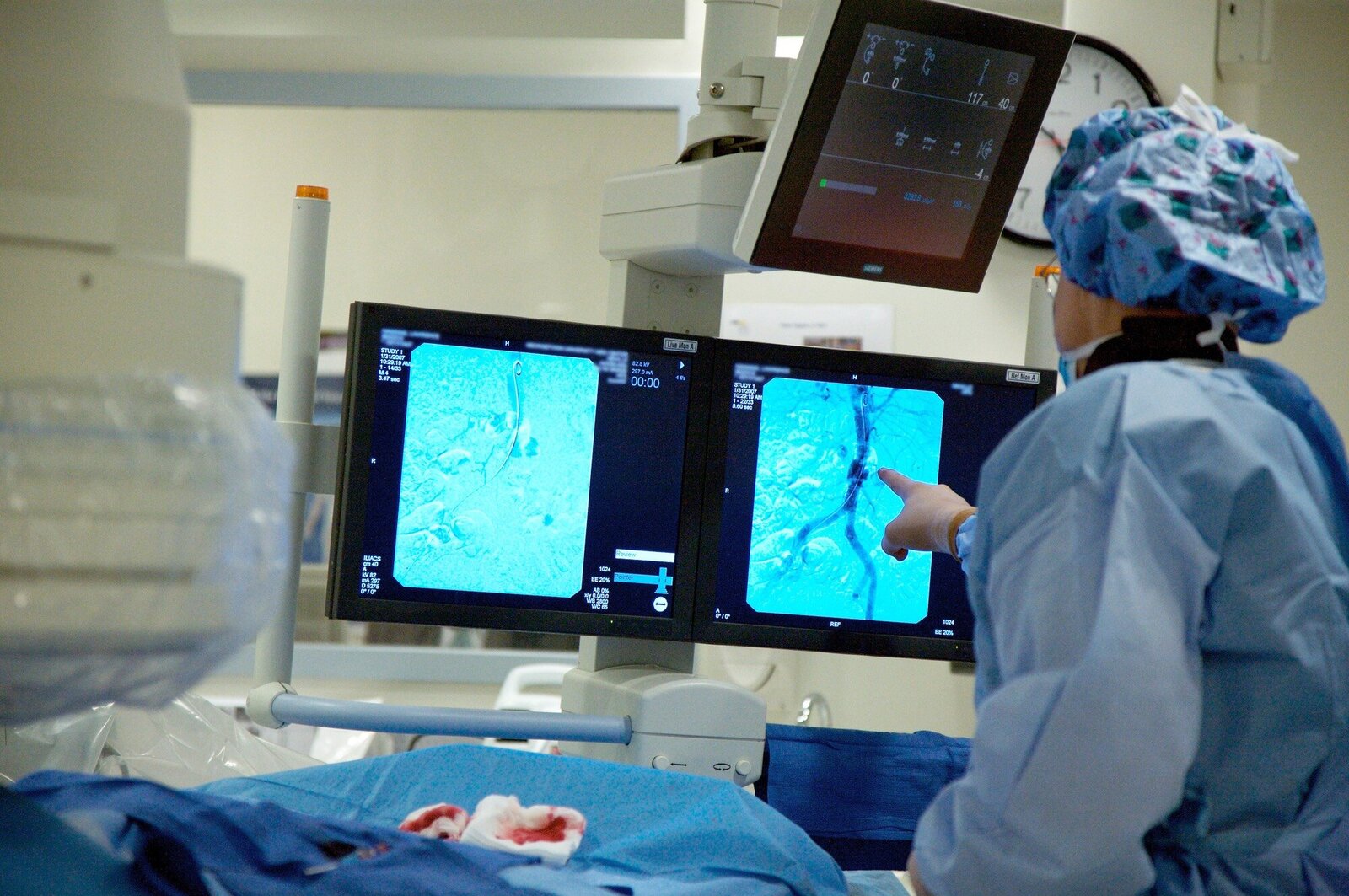 Vascular surgeon in cath lab