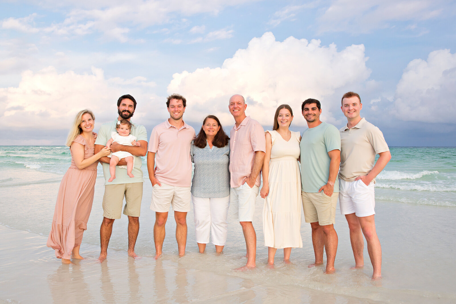 family photographed in Miramar Beach