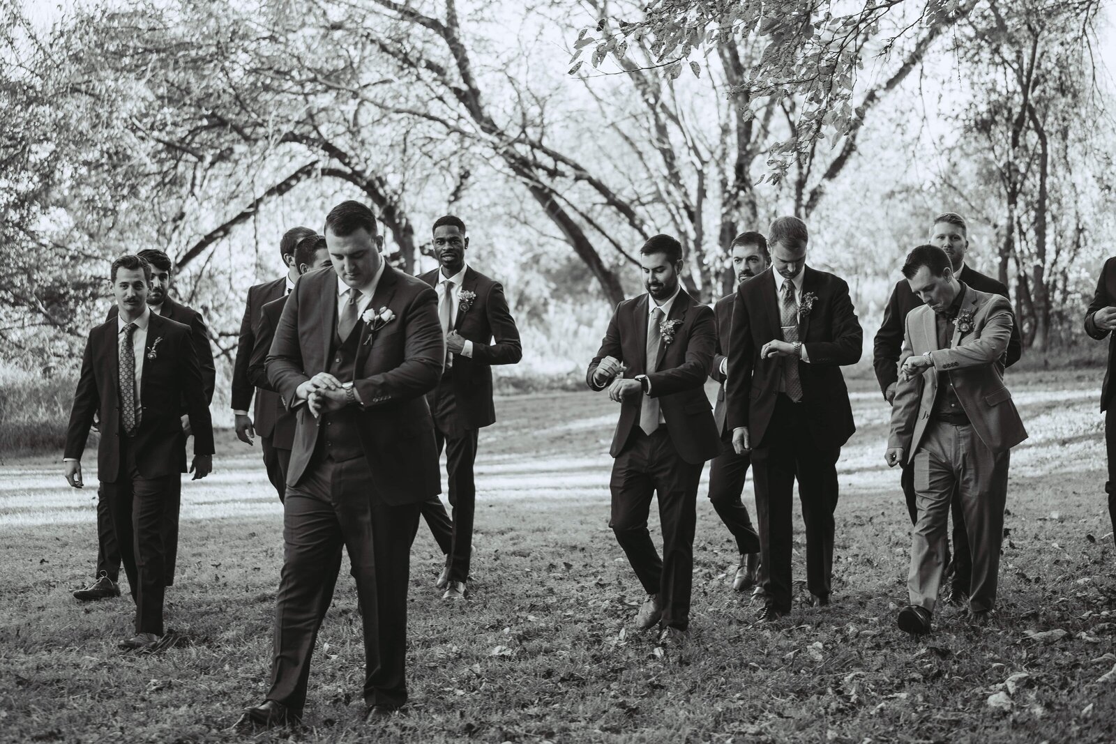 Groomsmen walk - Baltimore wedding photography