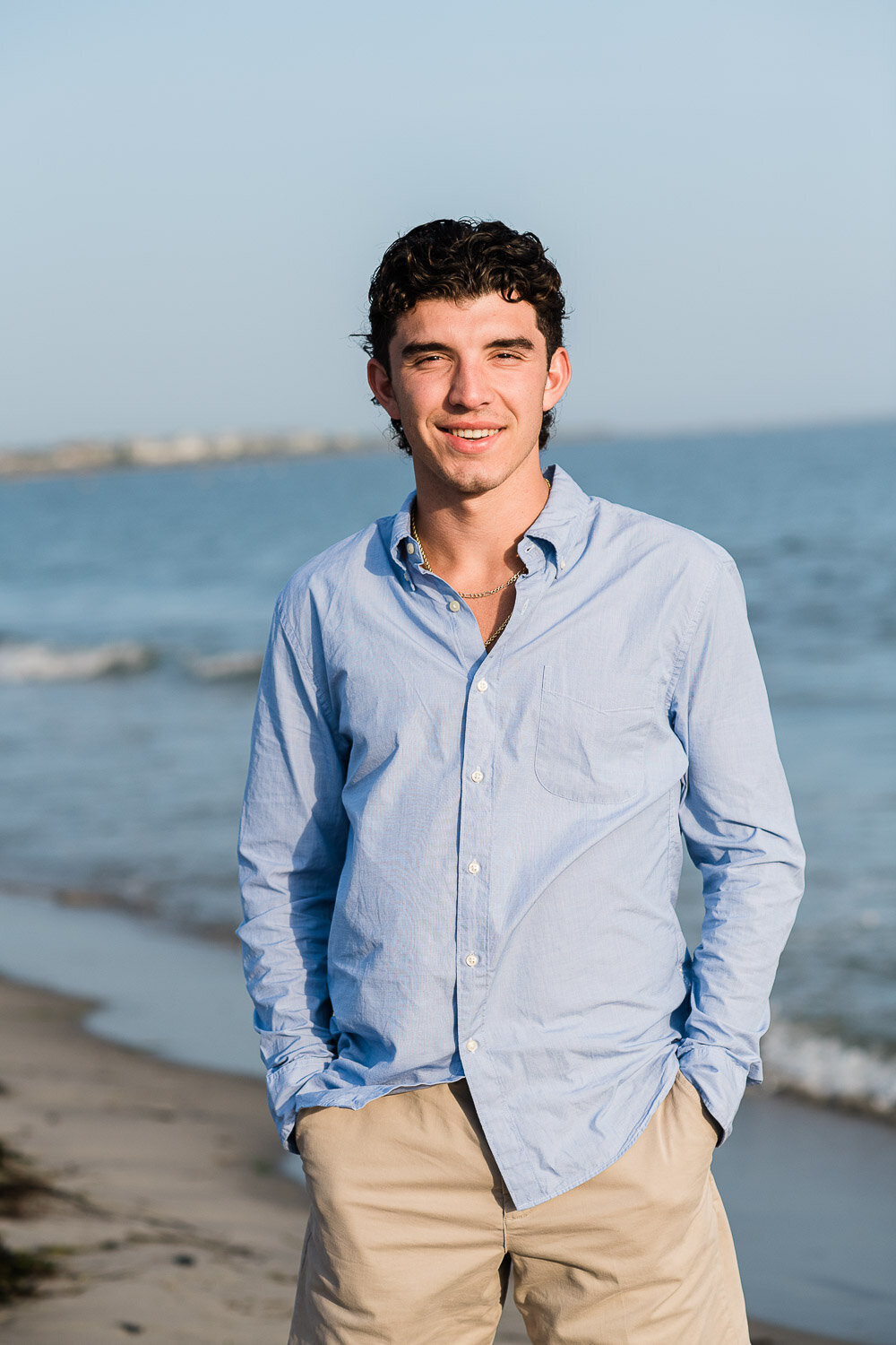 senior boy on beach casual