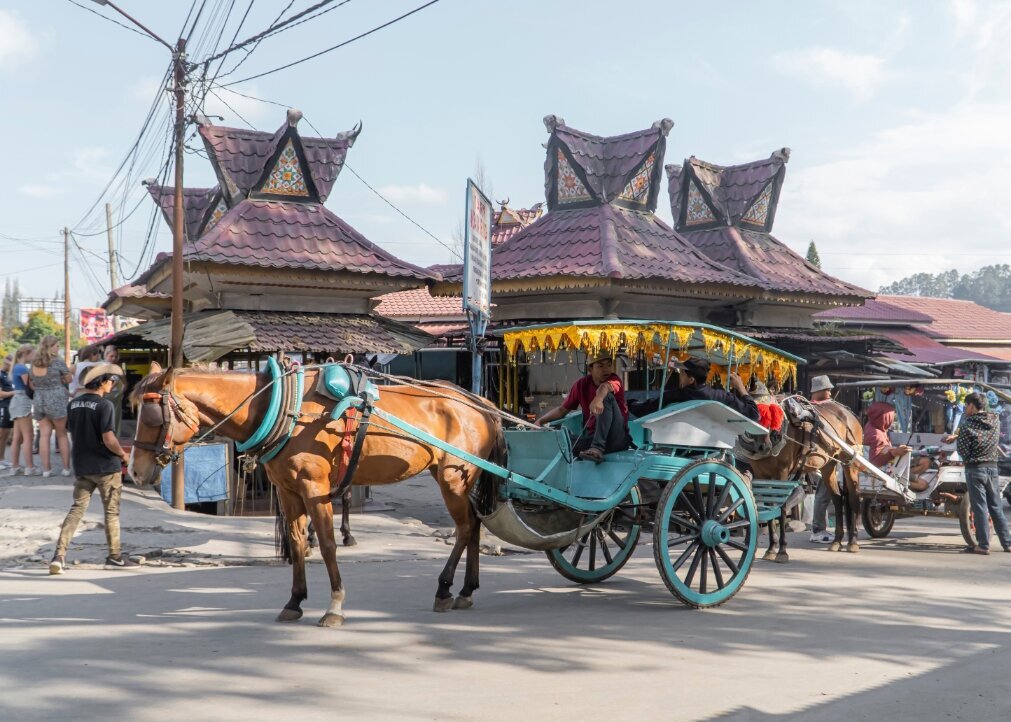 Indonesie-Sumatra-Berastagi-paard-en-wagen