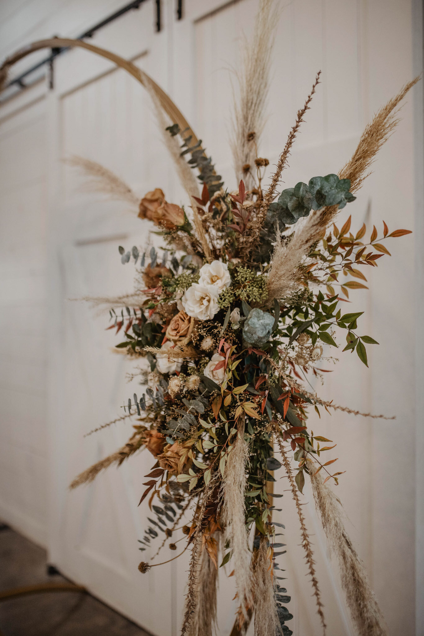 rustic elegant floral display at texas wedding