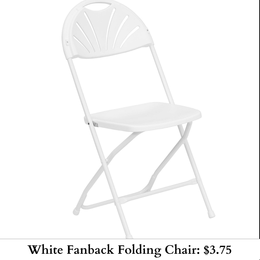 White Fanback Folding Chair-872