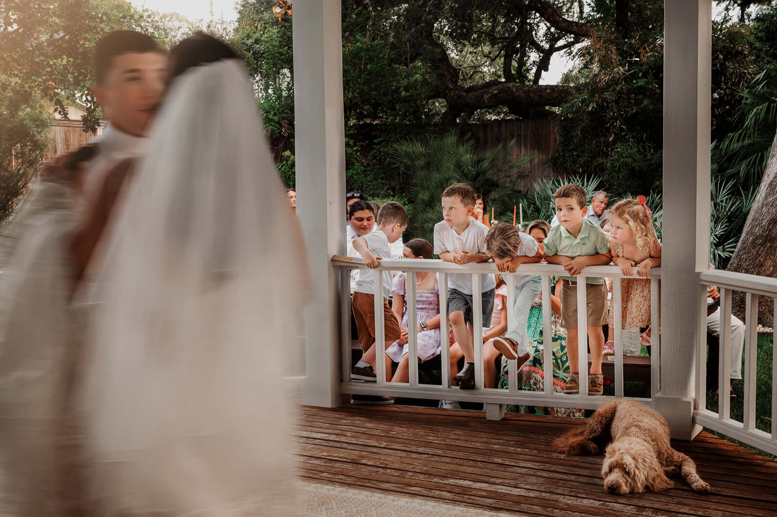 A tender moment between the bride and groom at the altar, photographed at a luxury San Antonio wedding by CMH Studios.