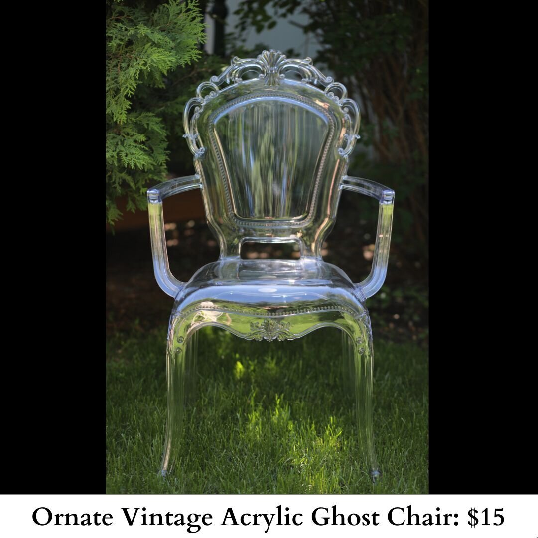 Ornate Vintage Acrylic Ghost Chair-431