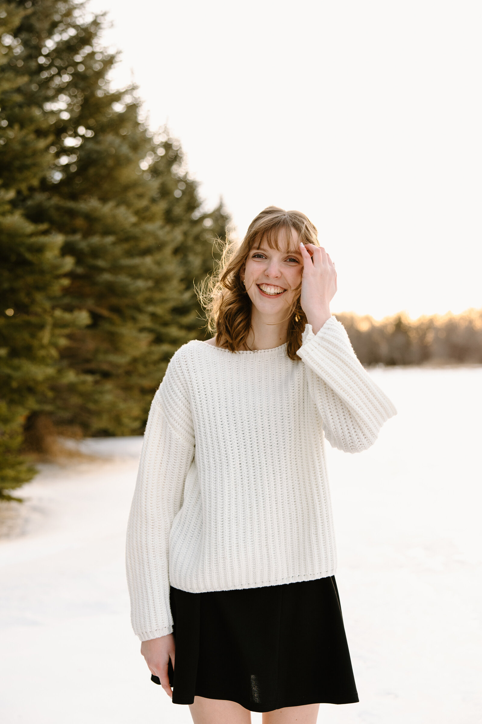 snowy senior photos