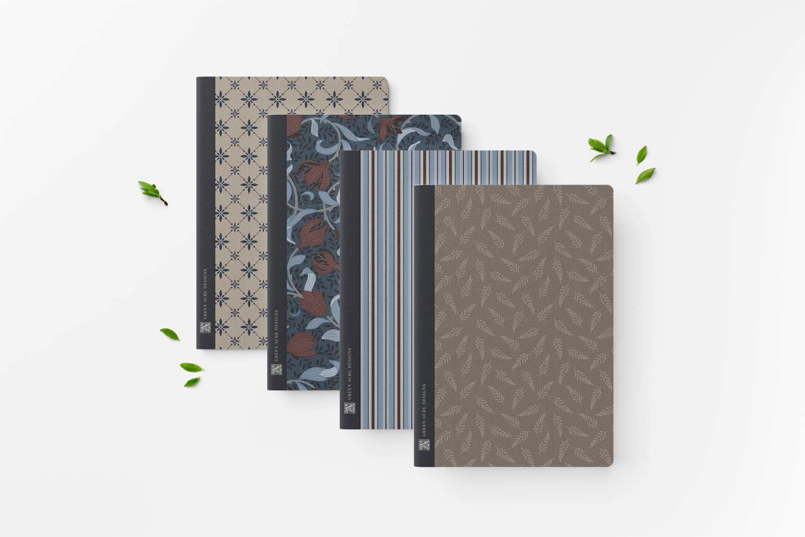 Books Cover Note Journal Stationery Design Bespoke Press Fern Sunday Green Acre Designs