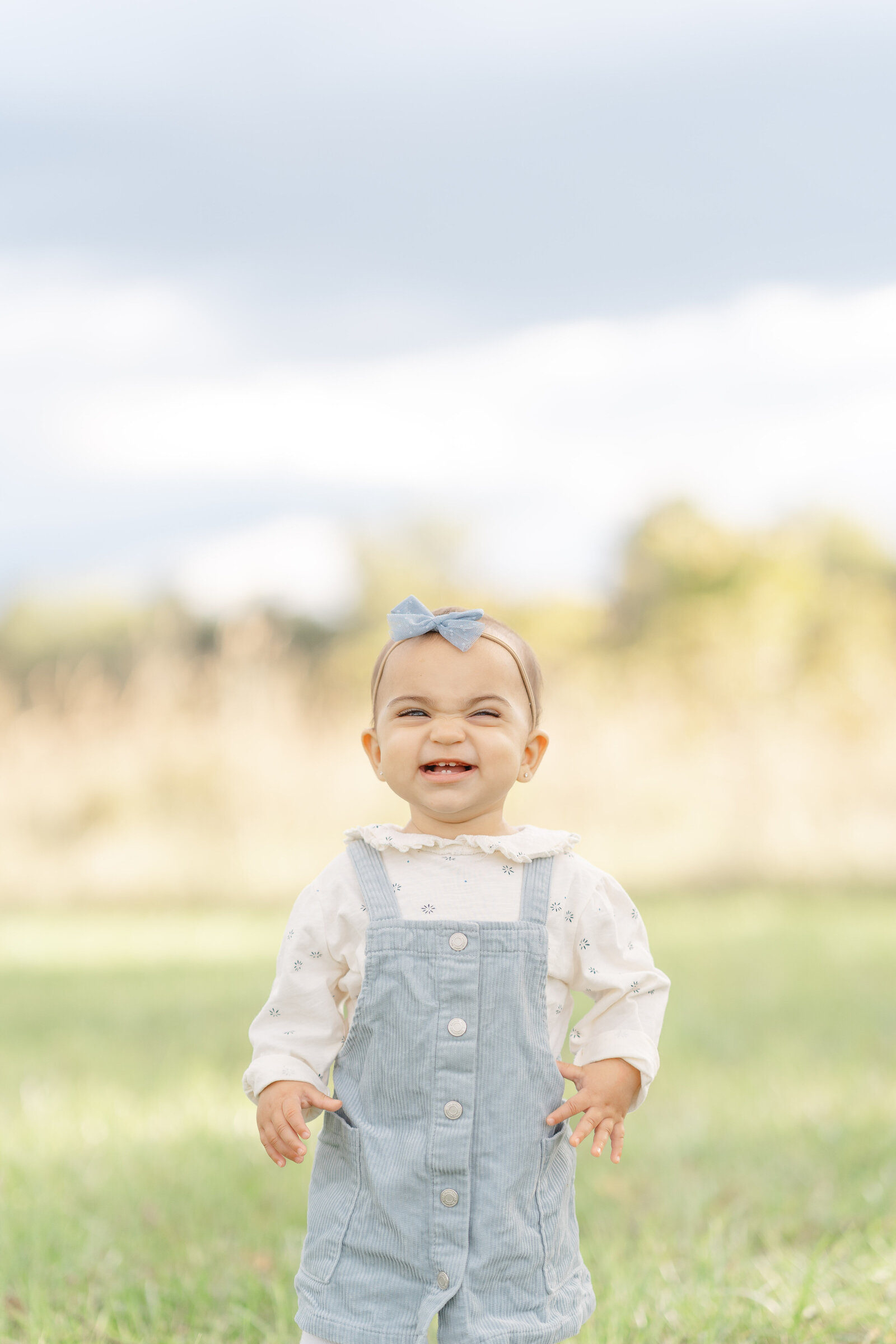 baby laughing during Sterling, Virginia family photography
