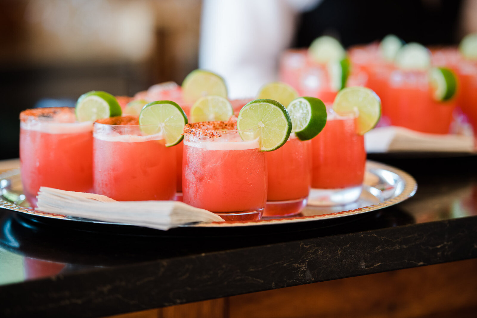 tray of watermelon margaritas