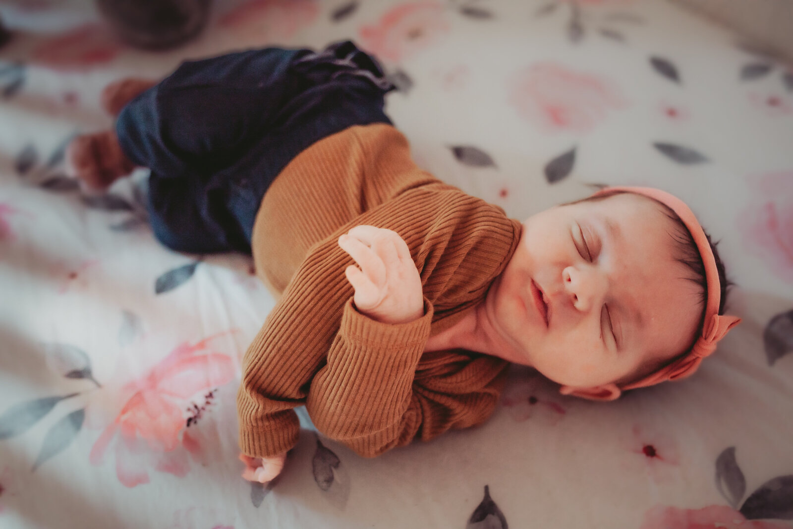 Sweet girl lifestyle newborn photos