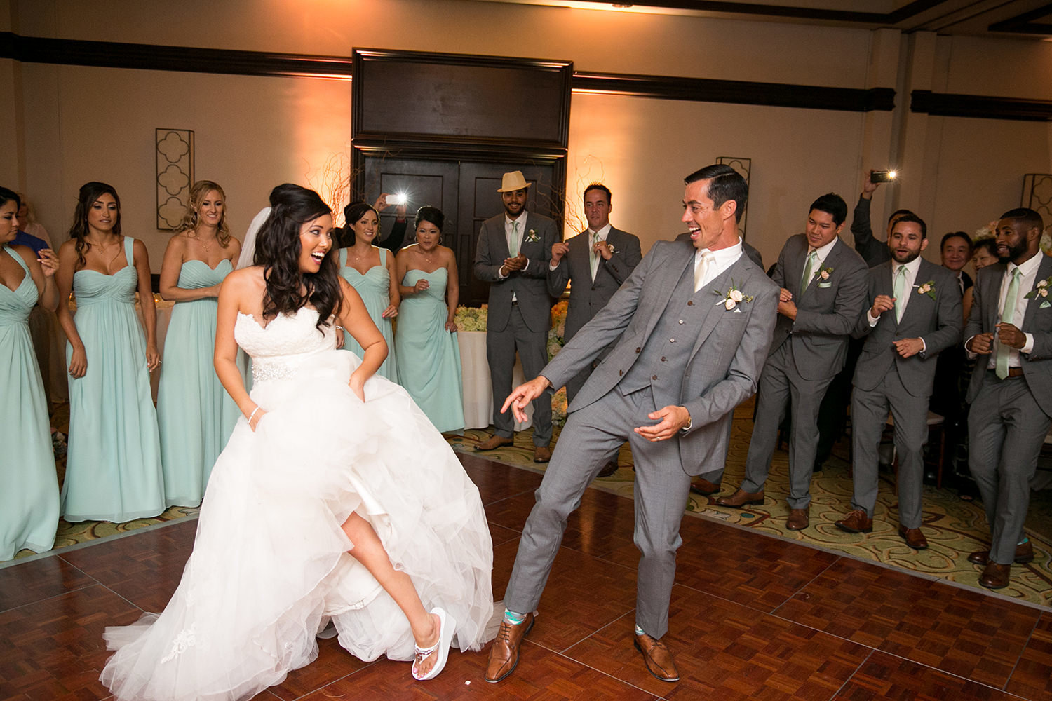 Choreographed first dance at the wedding reception