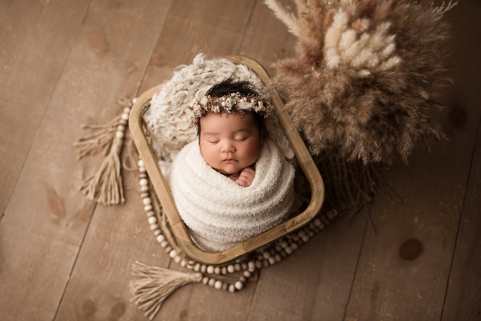 boho newborn baby photoshoot