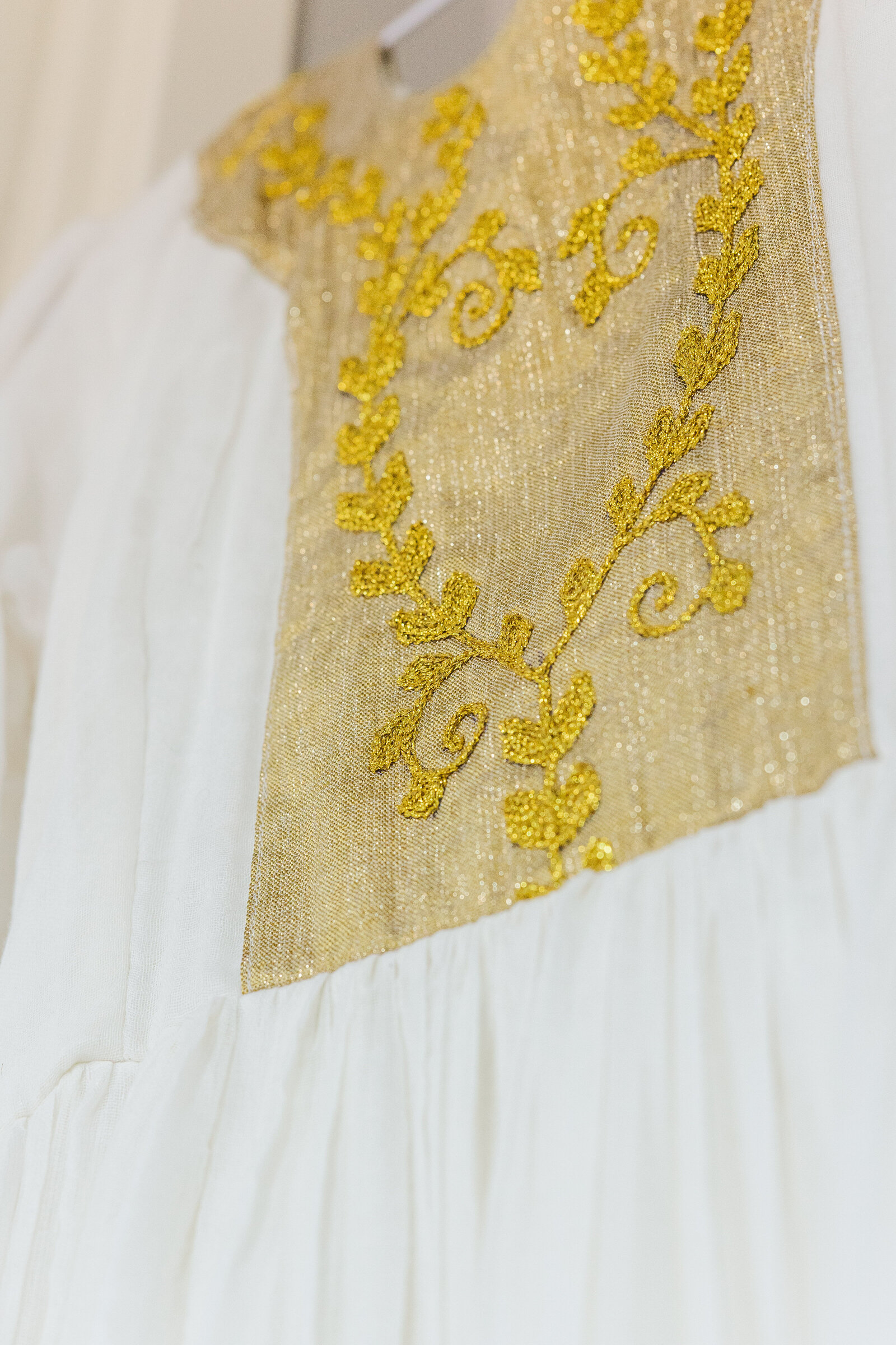 Bride's wedding dress details