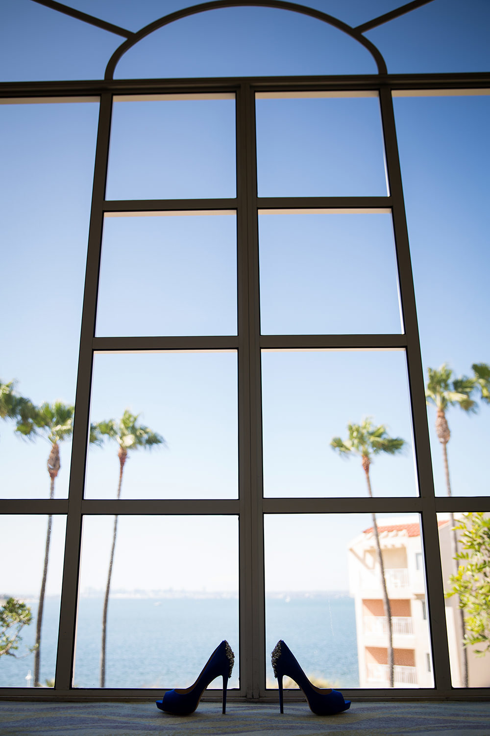 getting ready for the wedding at loews coronado shoes