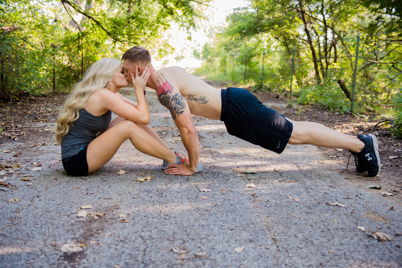 Workout engagement photo by Brittany Barclay Photography