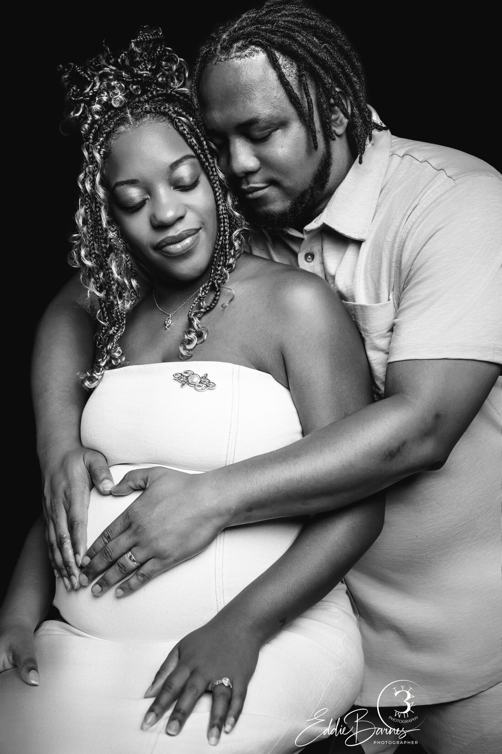 first child coming in black and white