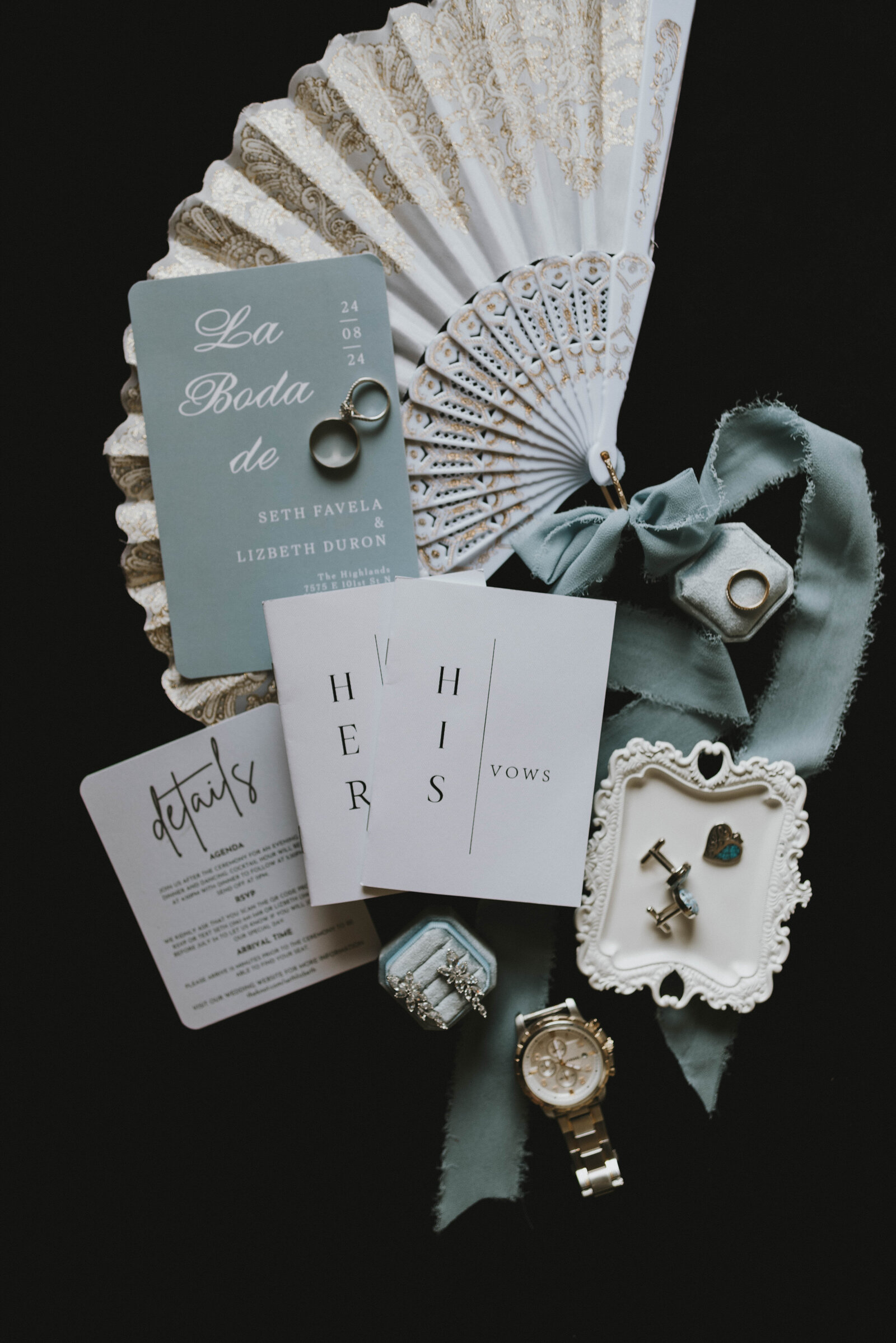 wedding detail set up for photograph
