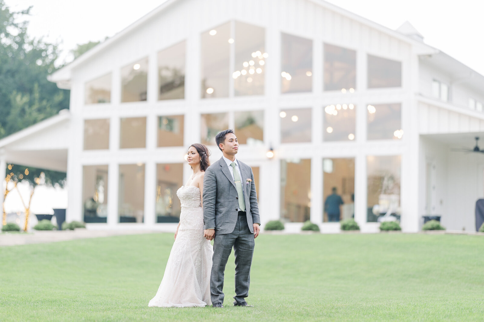 Solo bride and groom photography before wedding reception