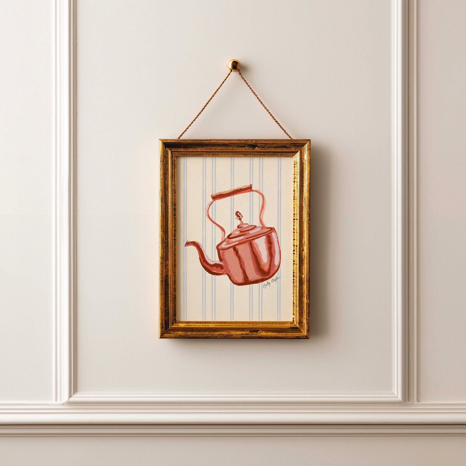 East Coast stationery designer illustrated copper teapot