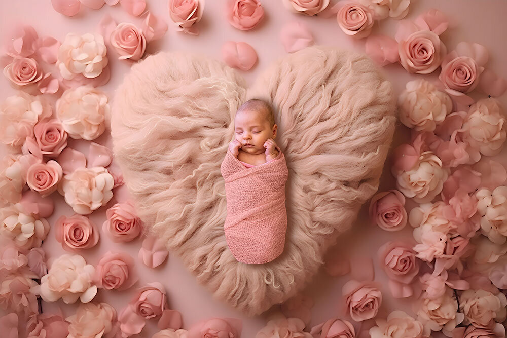 newborn-valentine-heart-pink-flowers-creative-unique-photographer-best-colorado-denver