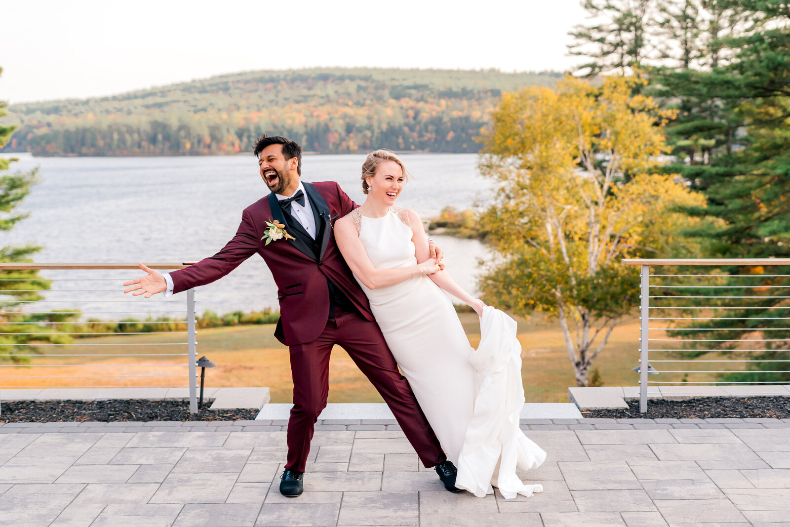Couple dancing by a lake | Maine elopement photographer | Adventure and Vows