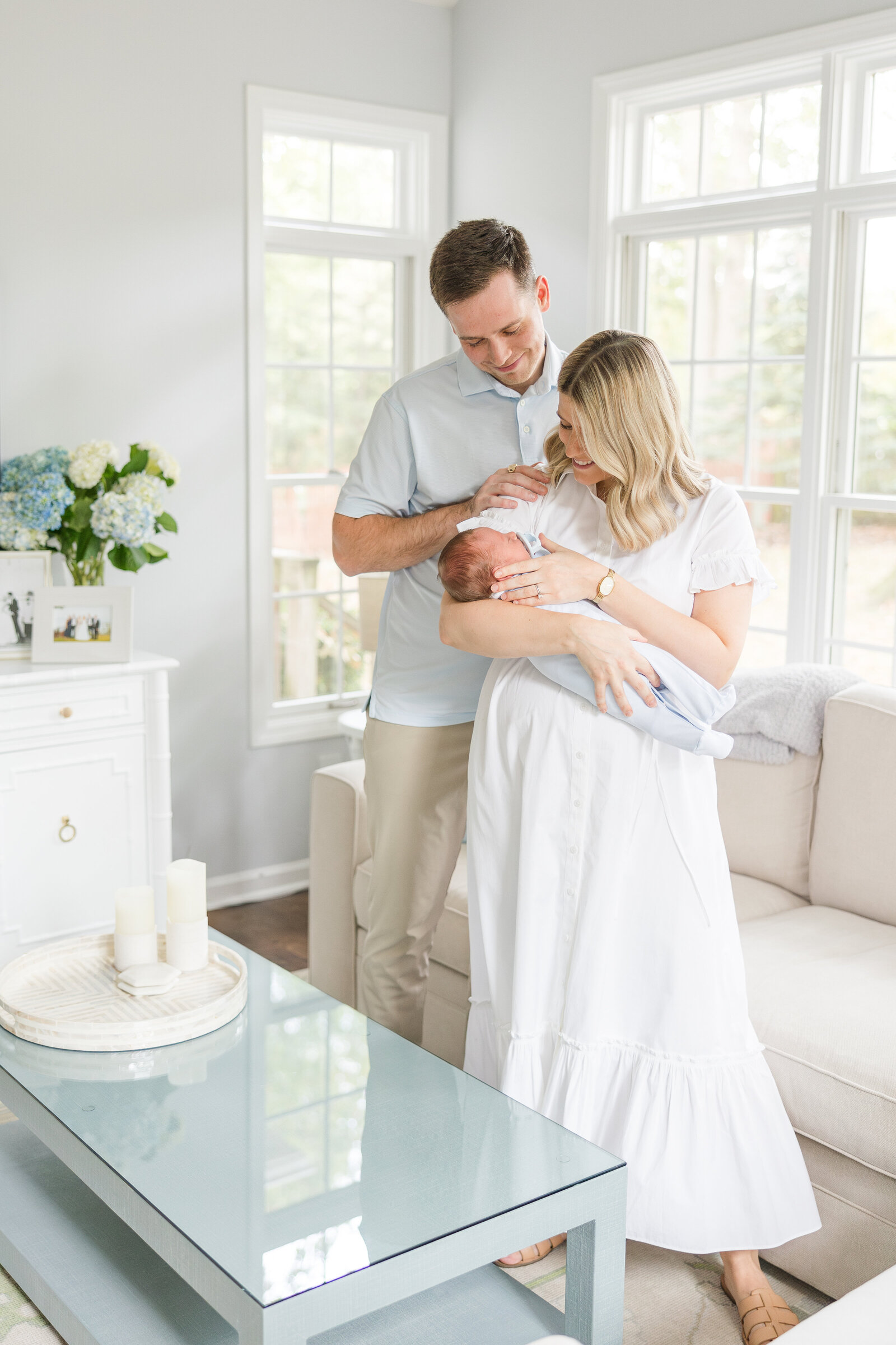Cleveland Newborn Photographer In home newborn session light and airy