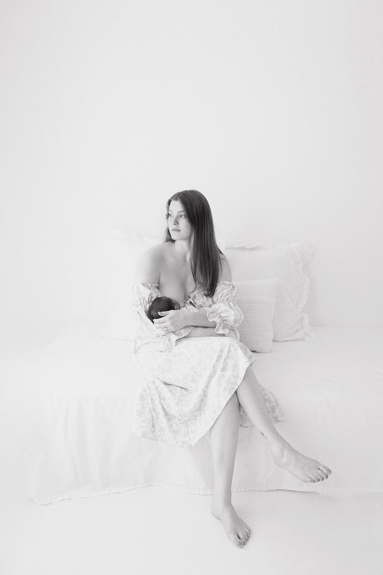Soft natural light newborn portraits with mother and baby | Chelsea Nichole Photography