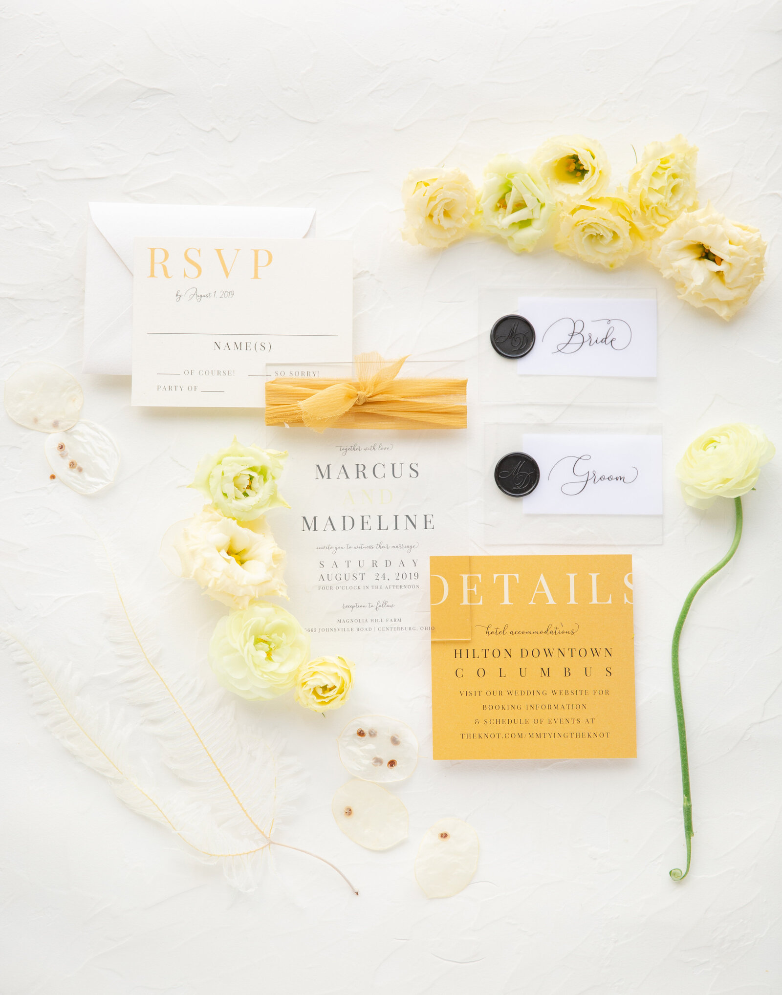 acrylic-wedding-invitation-black-yellow