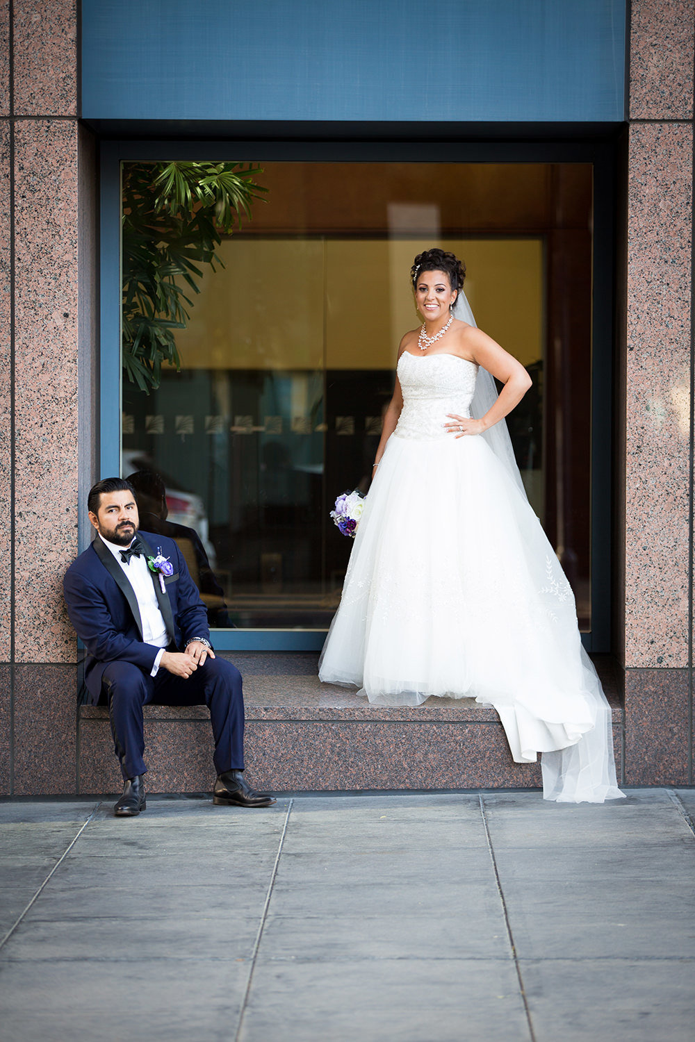 bride and groom downtown san diego