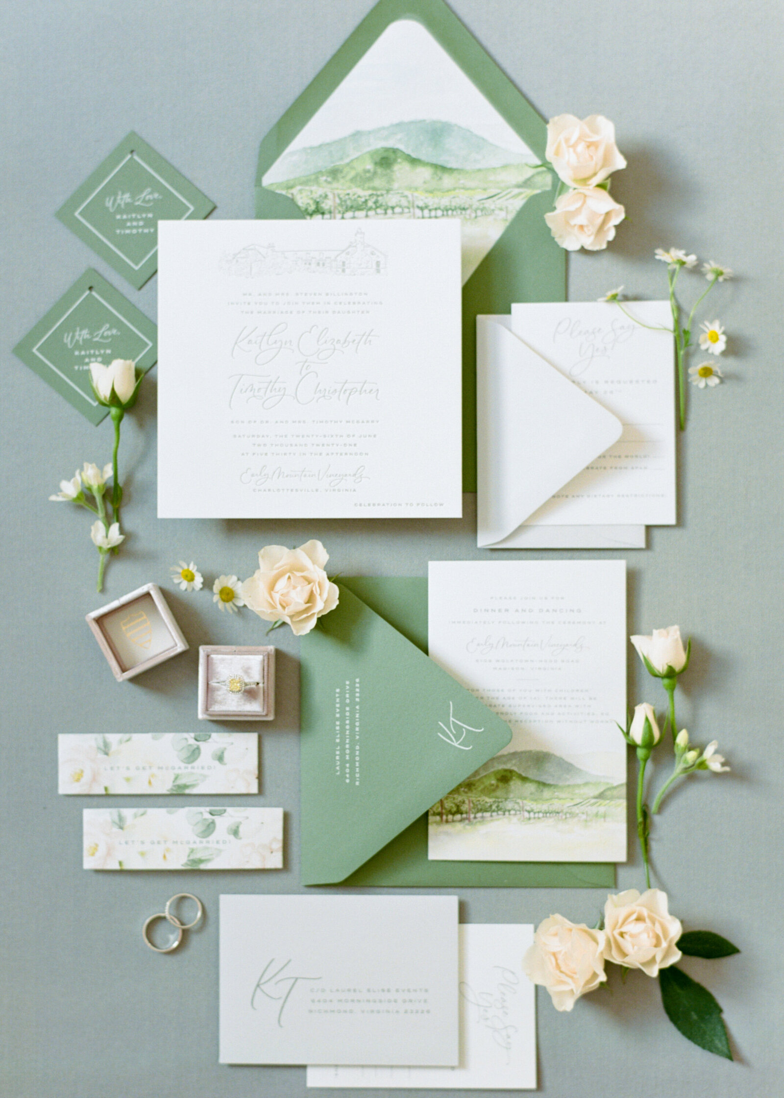 Sage Green Wedding Invitation