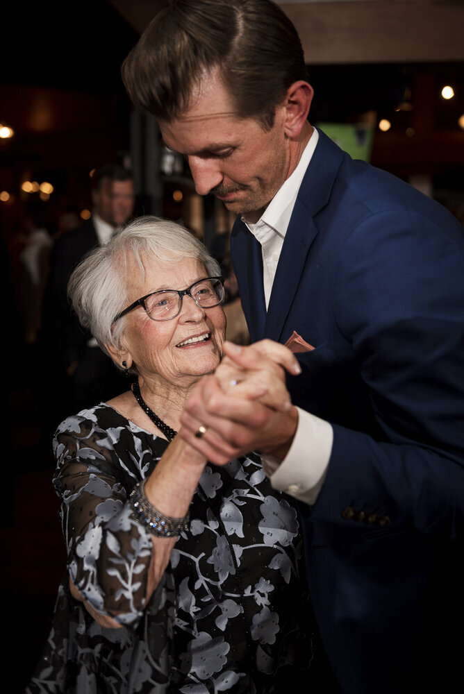 groom dancing with his grandma
