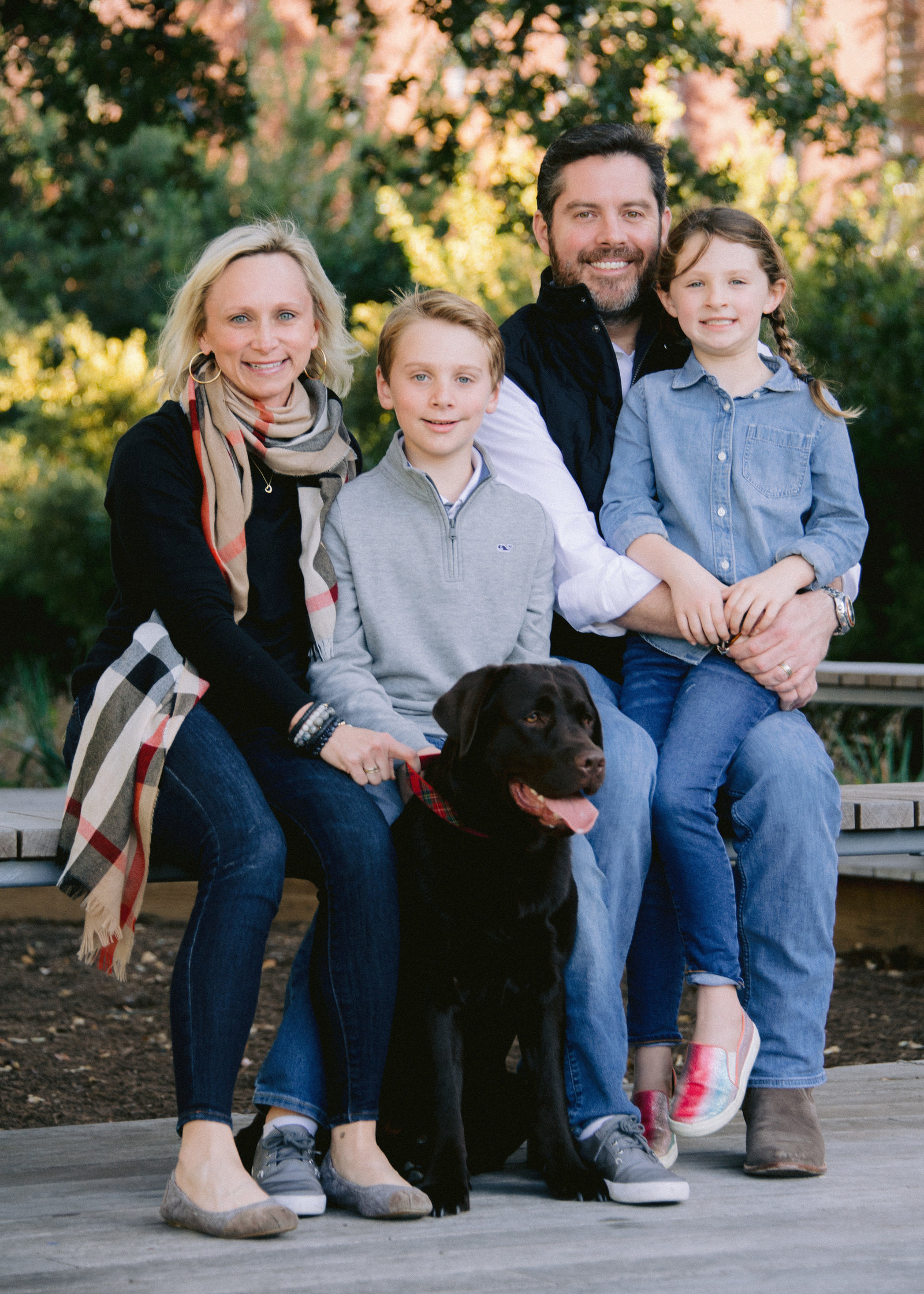 family takes photo in Houston