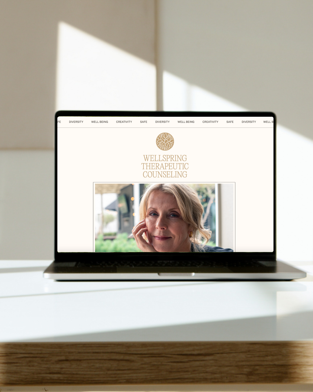 Brown and White Minimalist Desktop Mockup Instagram Post