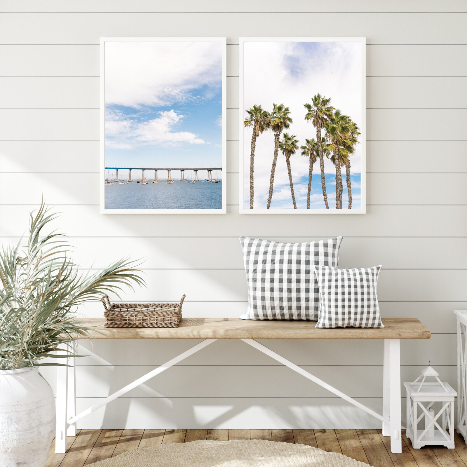 Coronado Island ocean and palm trees home decor prints
