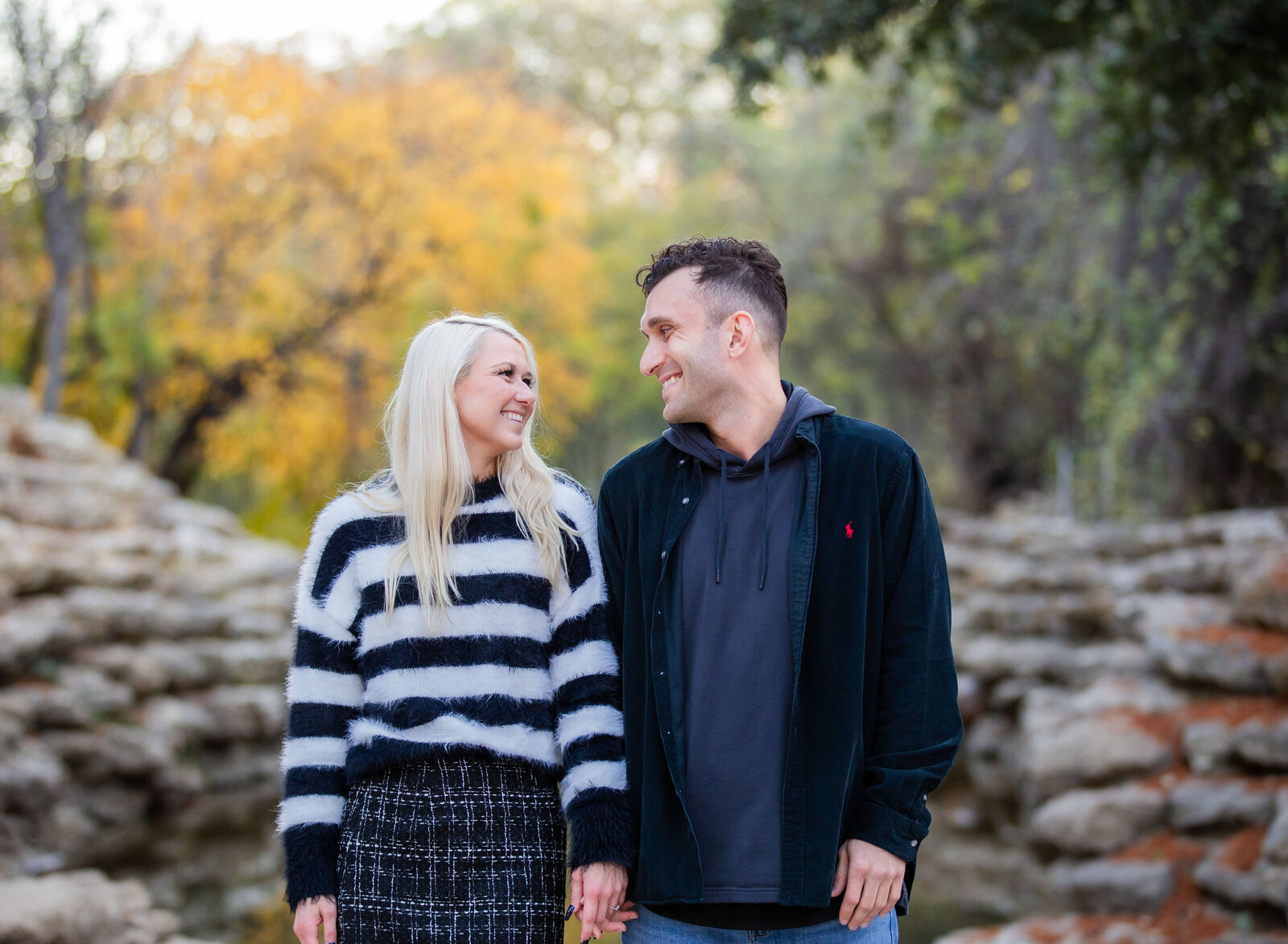 fall couple in stockyards