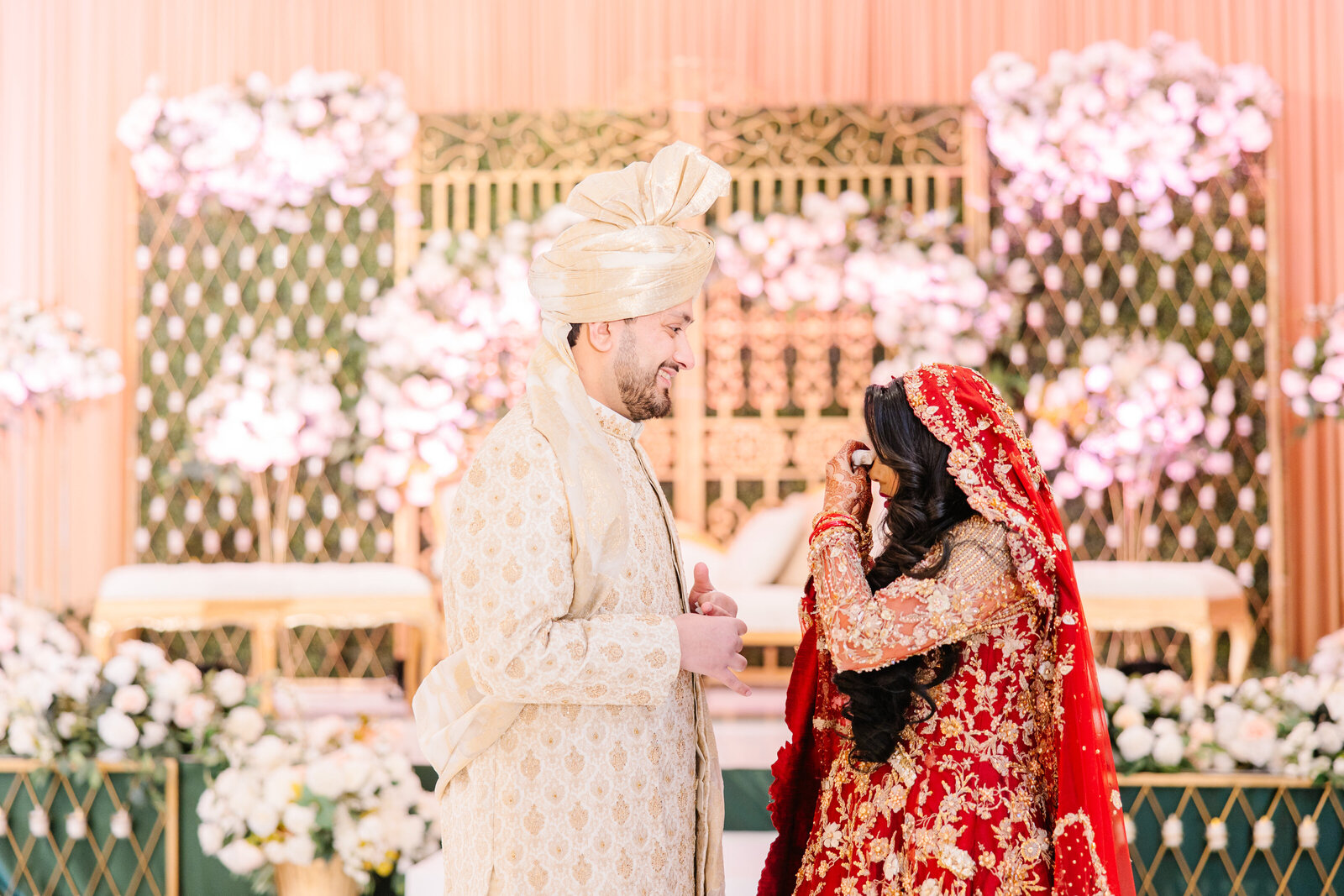 Desi-wedding-bride-and-groom-first-look