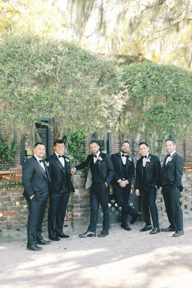 groomsmen hanging out at venue