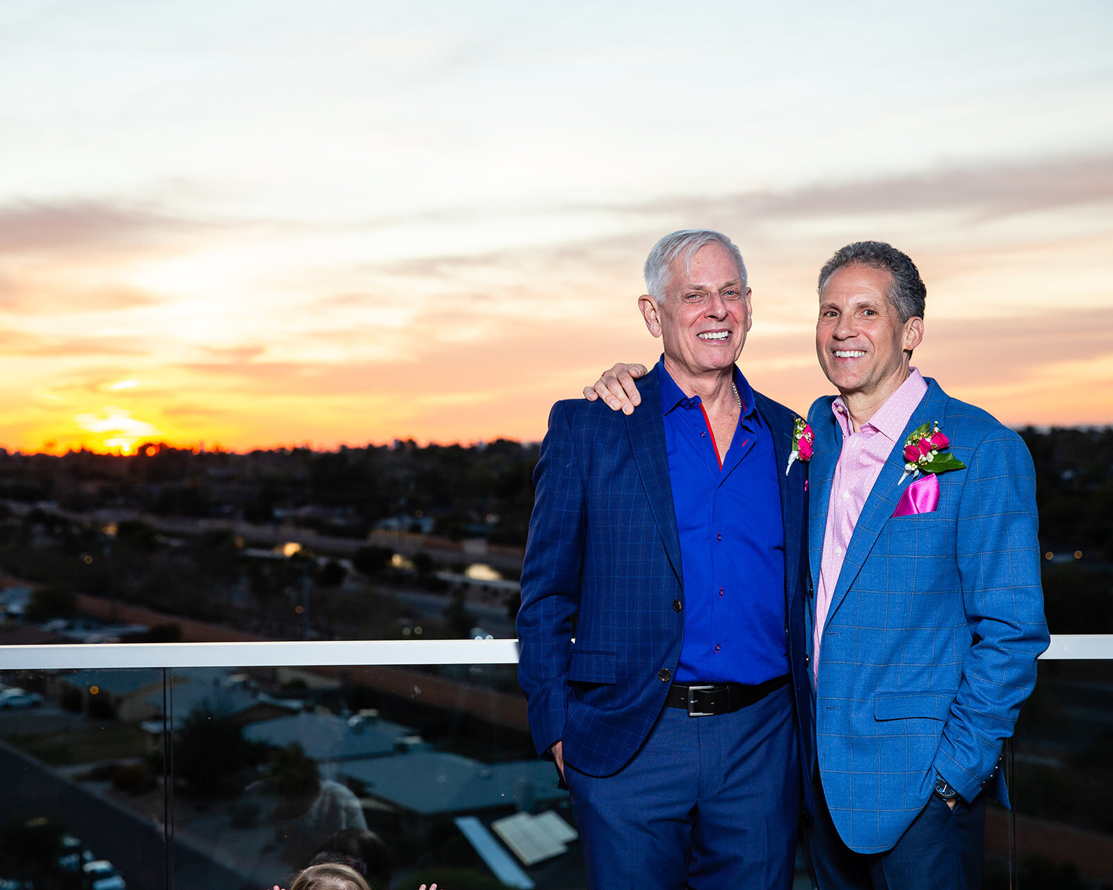 Same sex destination wedding at Hotel Valley Ho photographed by DePoy Studios.