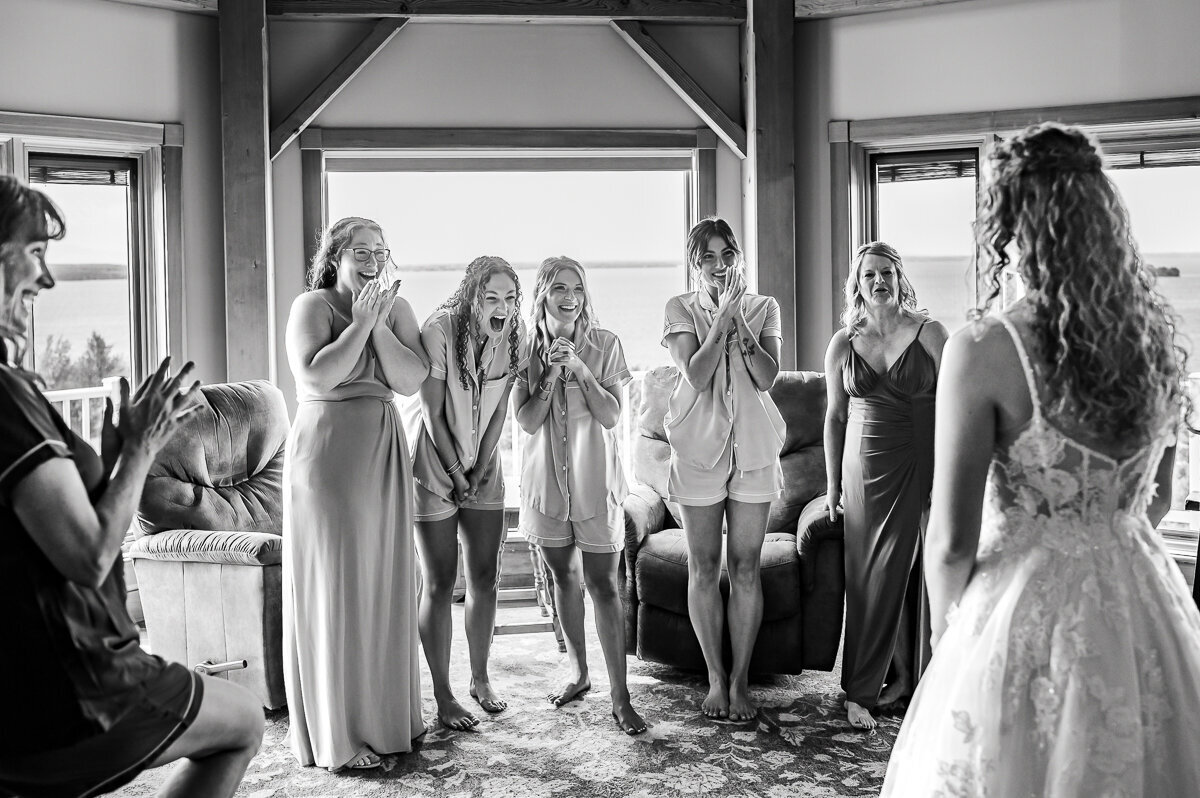 bridesmaids reaction to bride first look