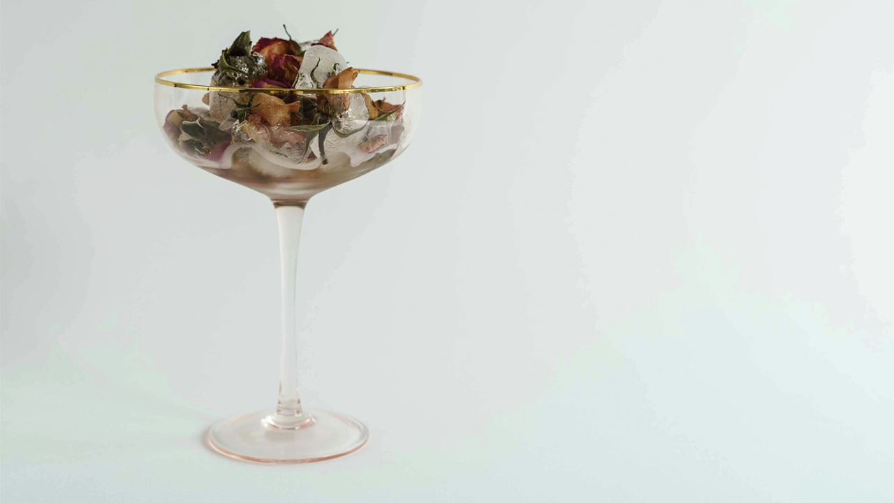 Refreshing rose drink featured in a lifestyle brand website design by web design agency. A custom-designed website that reflects a holistic approach to branding.