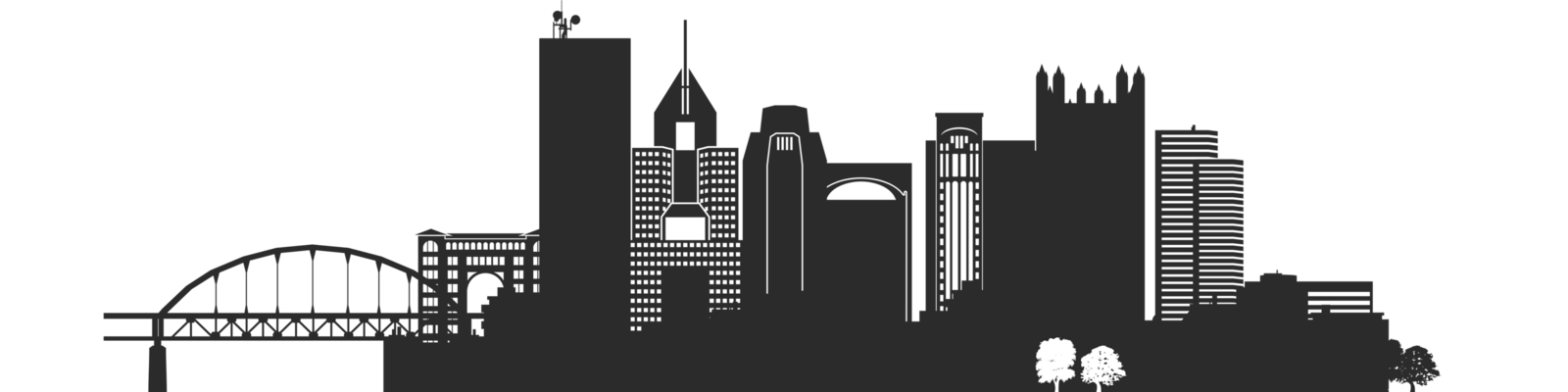background sketch of the Pittsburgh skyline used as clip art on the site.