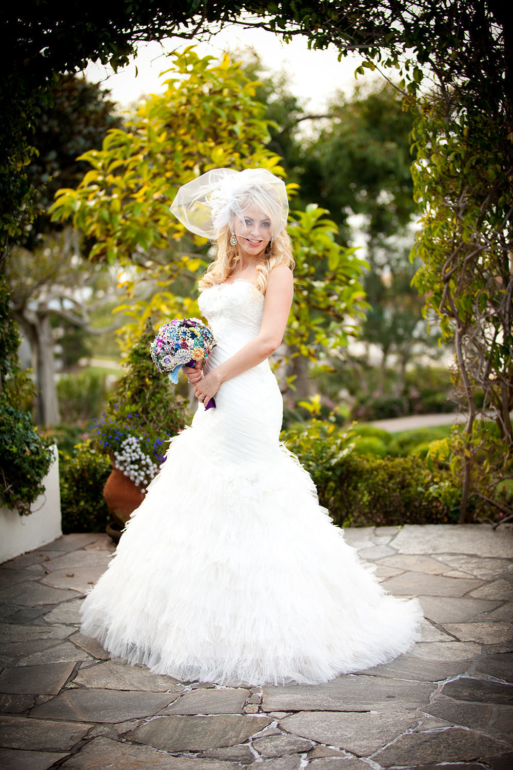 bride with amazing veil
