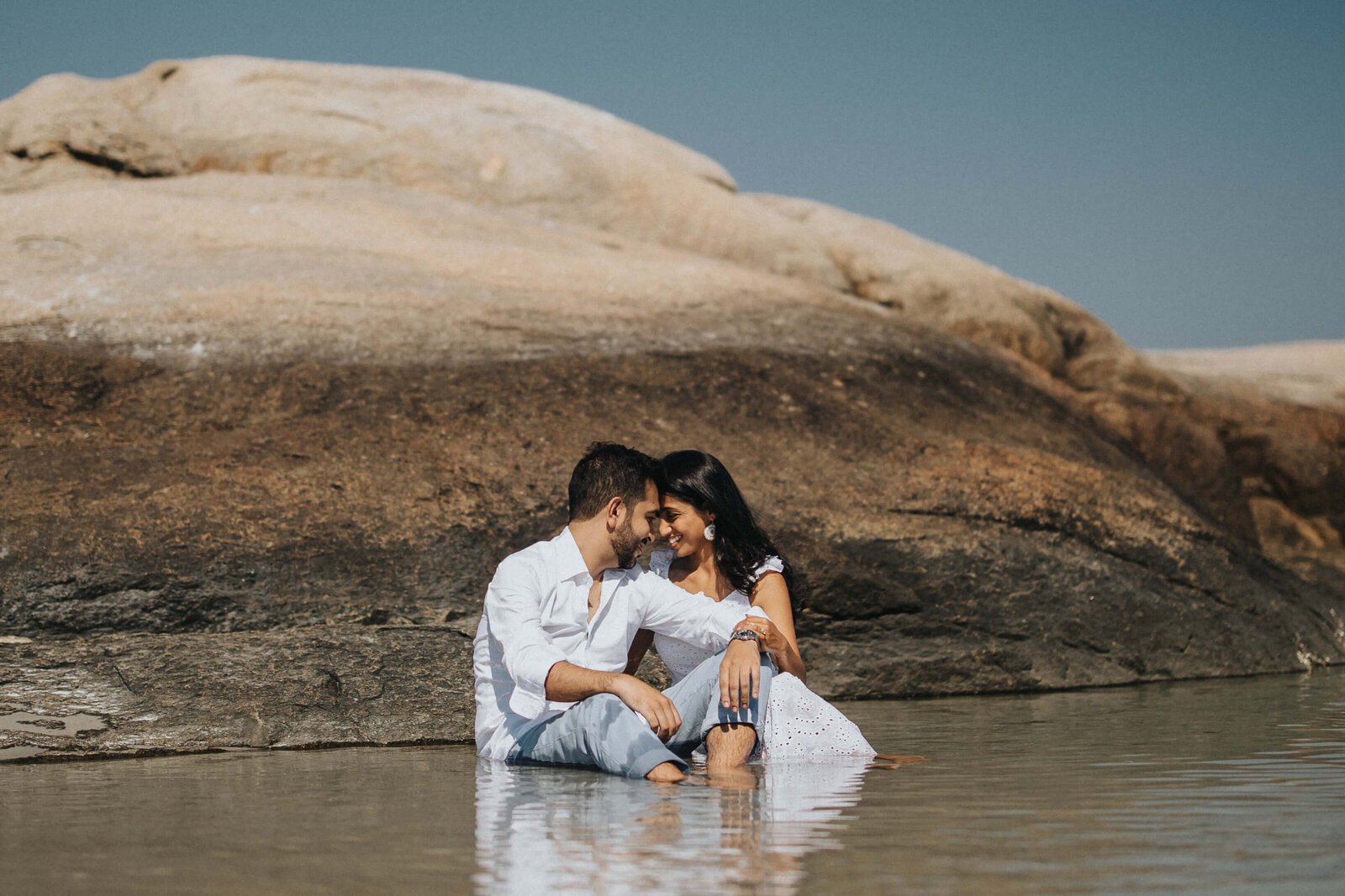 engagement pic in water