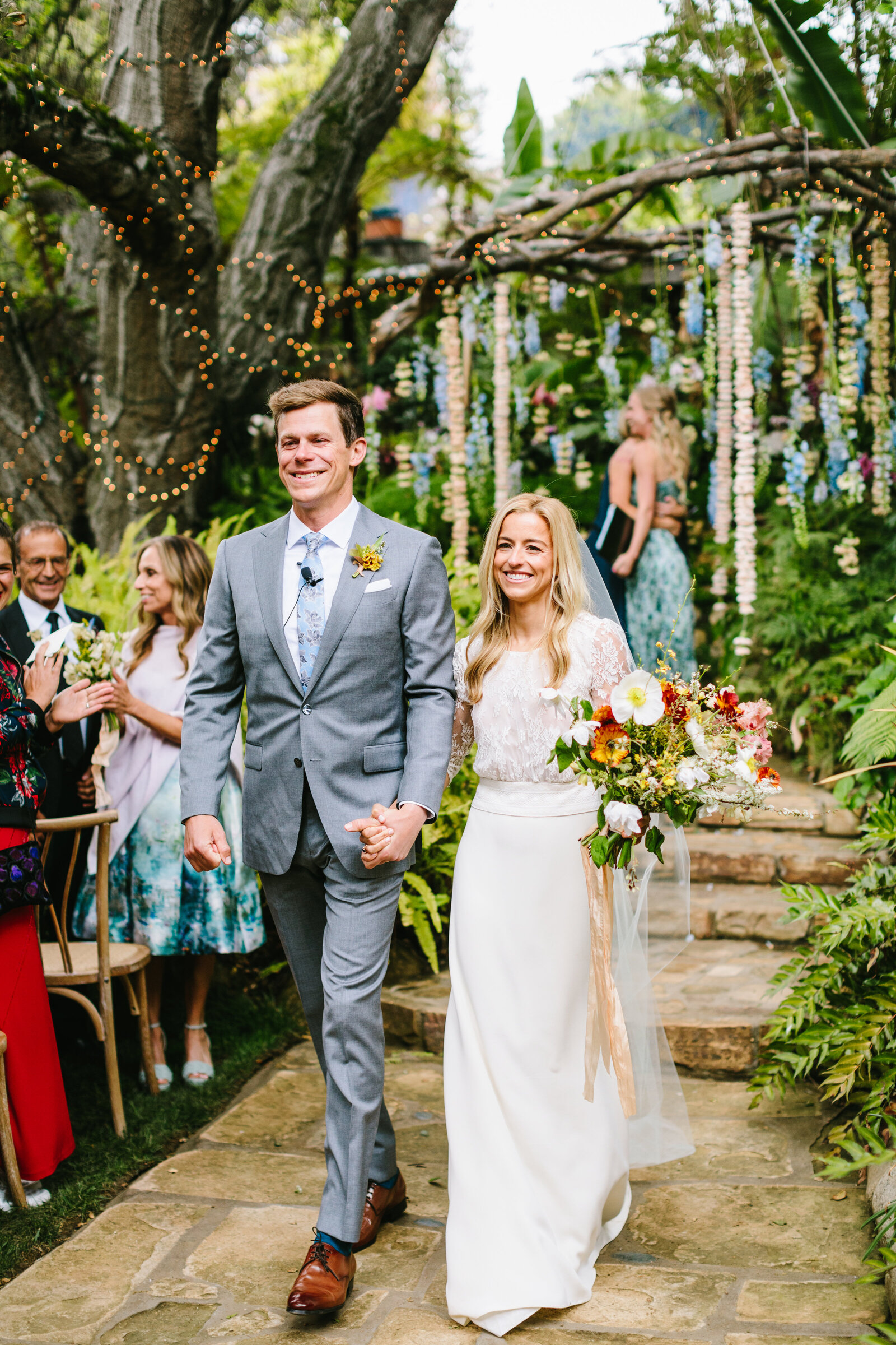 Bride and Groom After ceremony at the Holly Farm