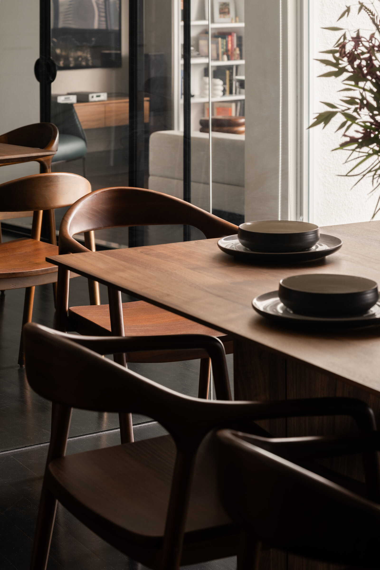 dining area with wooden furniture