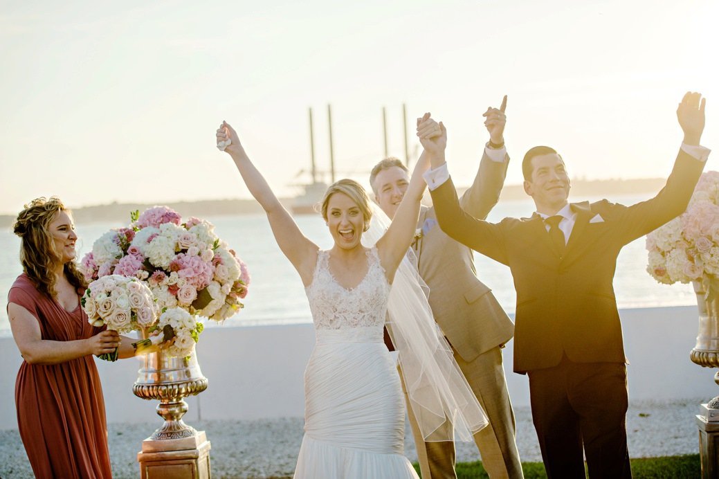 Belle mer wedding ceremony overlooking the ocean