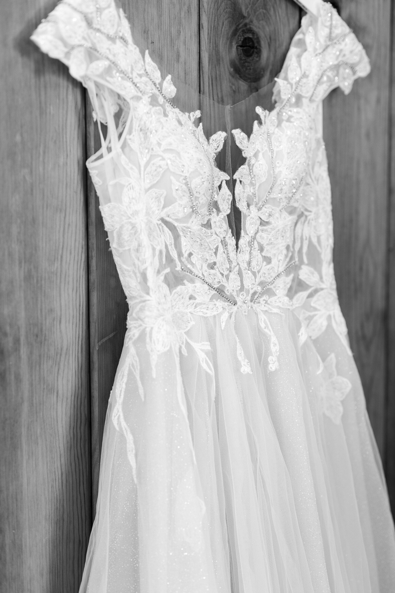 Top of lace bridal gown