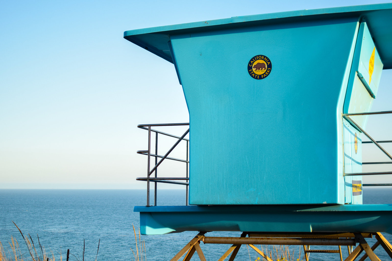 lifeguard post cliff beach Malibu California