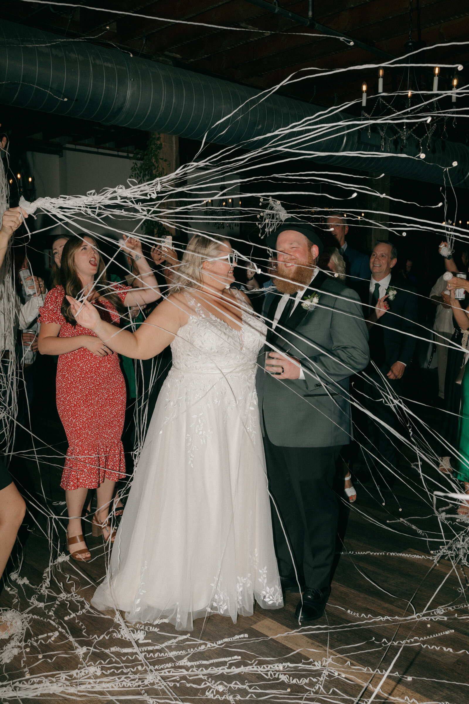bride-groom-fun-wedding-exit-streamers