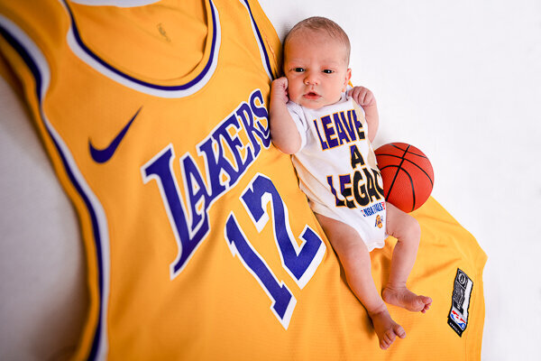 East Brunswick NJ Newborn Photographer Lakers Jersey